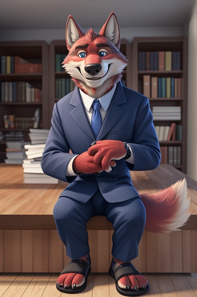 Ivan Fedorovich Wolfbach (Novosibirsk) ,tall handsome, wolf,young, 24 years, brown fur,Kind,(red body:1.3),beautiful blue eyes,Novosibirsk,dressed, shirt, purple tie, trousers,sandals,wolf, detailed fur, male,paw pads, finger claws,At the viewer, 5 fingers, paws, 5 fingers, smile, wrist watch, т nextel,by xenoforge, (difficult, high detail, digital photography, soft focus, RAW variety вкдущий передачи,Very close to the camera, variety,Novosibirsk, smile, good mood, positive, Very close to the camera, is sitting, poet of books, is sitting за компьютером столом, apartment, holding a pen,
Photorealism, realistic, digital style, Subsurface scattering,I look at the viewer,smdit writes a book, a glass of water, handle, paper,
masterpiece, Best quality, ultra realistic, 8 thousand.)