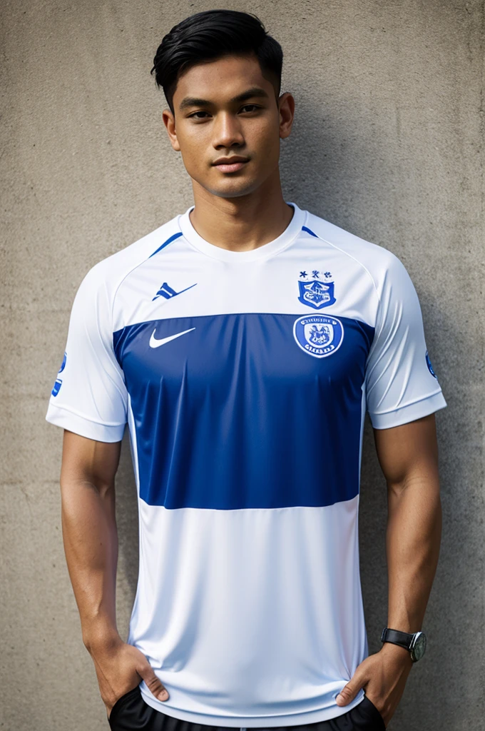 Phet Dam FC club shirt, blue and white.