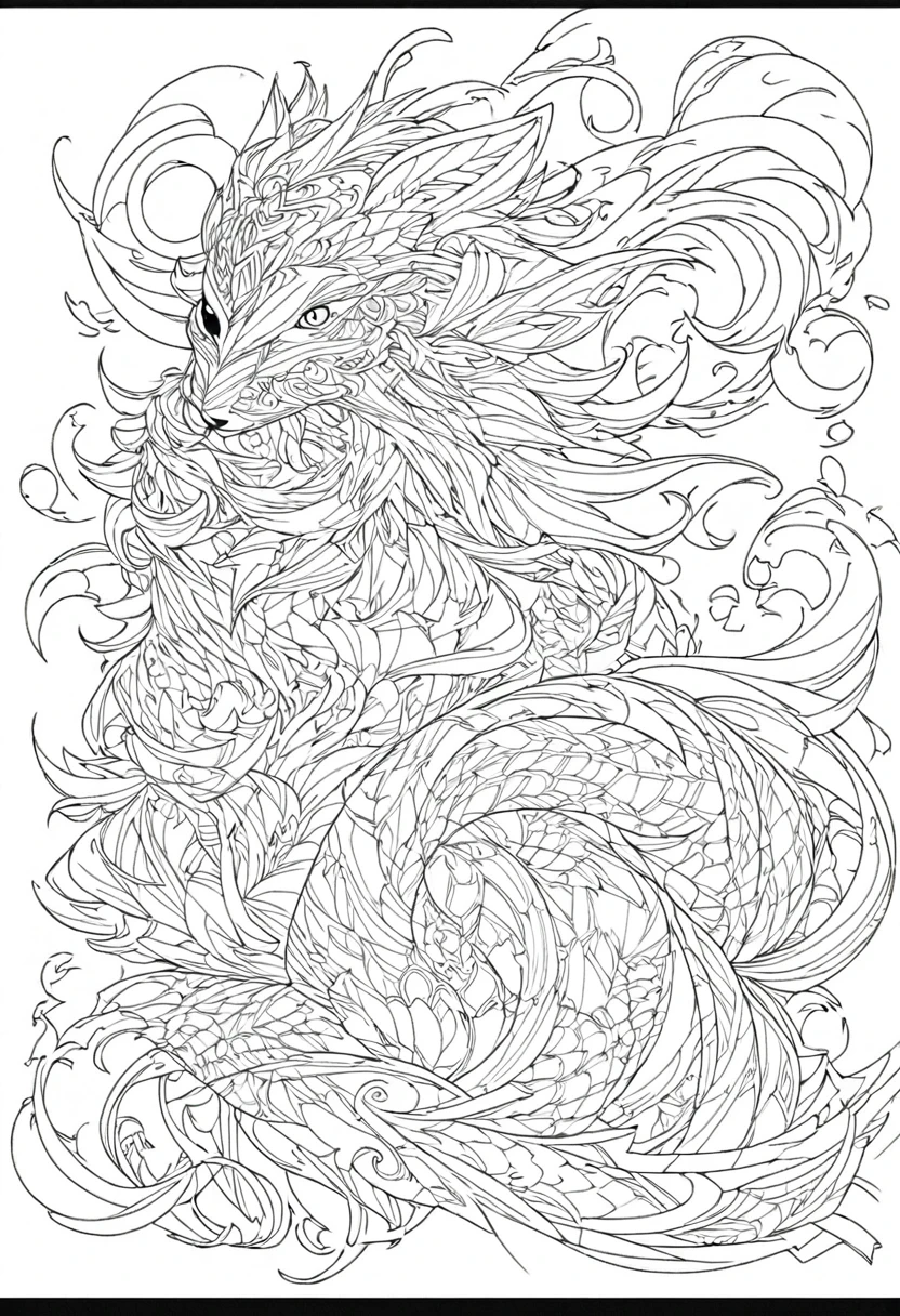 complete image within a margin around the image, leave indentation margin on a coloring page with a random animal coloring in black and white, Coloring book outline, Detailed line art, clean coloring book page, stylized lines, art outline, detailed drawing in 4k, line art coloring page, detailed art, hyper Detailed line art, detailed digital drawing, Coloring Pages, coloring pages, extremely fine linear ink iamgen when centered