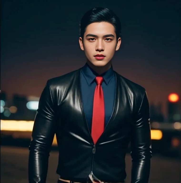 An Araf man stands on the beach with the sunset in the background.., portait photo Profile pictureture, Profile picture, Cleans the wide surface of the face., cute young man, headshot Profile pictureture, handsome man, Handsome and charming, Very charming and beautiful, Close-up of a Southeast Asian man with a round face.., black eyes, staring at the viewer, morning sun, ((face details)), Double eyelids, realistic, Masterpiece, Highest quality, lens flare, shade, [[Chromatic aberration, digital painting, 8K, 45,000,000,000 pixels,, t-shirt, short hair, black eyes,abdominal muscles, The body is beautiful and strong..,, (digital painting, HDR, high contrast