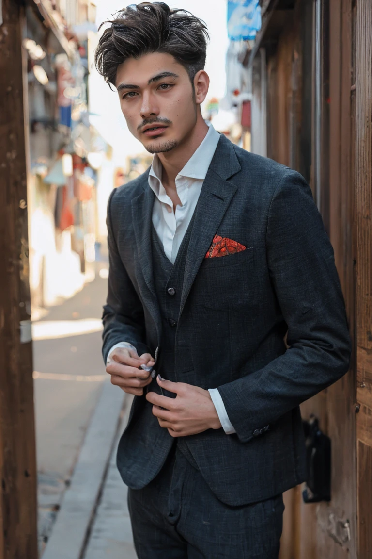 Realistic amateur photo posted to facebook , Handsome Young Men ,dress