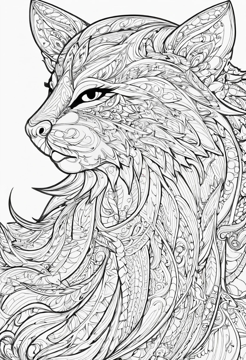 complete image within a margin around the image, leave indentation margin on a coloring page with a random animal coloring in black and white, Coloring book outline, Detailed line art, clean coloring book page, stylized lines, art outline, detailed drawing in 4k, line art coloring page, detailed art, hyper Detailed line art, detailed digital drawing, Coloring Pages, coloring pages, extremely fine linear ink iamgen when centered