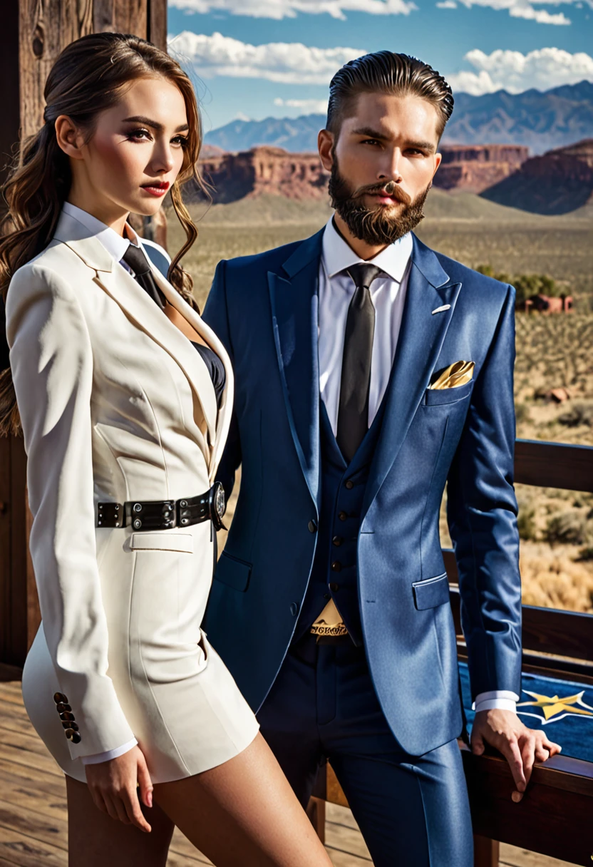 
(Cowboy Shot), SFW, (Tabletop), (Highest quality:1.0), (Ultra-high resolution:1.0), Detailed Eyebreaking Ton Rack Lock , suit, formal, Tuxedo, tie, Adjusted Tiebreaker , Nice views、Sexy girl with beard