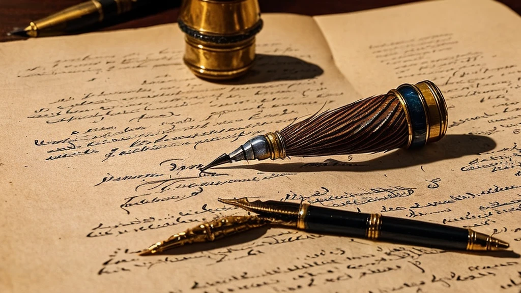 Create a hyperdetailed photorealistic macro image of a feather quill pen writing on a piece of parchment. As the ink touches the page, it transforms into a pirate ship at sea firing its cannons with flames coming from the ship. Across the parchment, write in fancy flowing script 'Treasure Island'