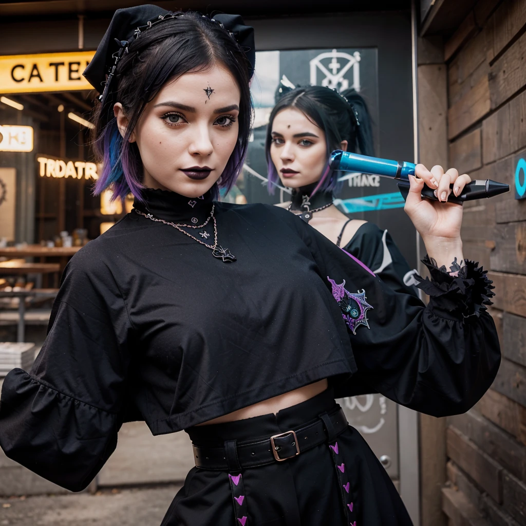 Create imaginative and amazing images demonstrating the style of ((TradGoth)), hyper realistic, 8k, vibrant colors, sharp crisp image