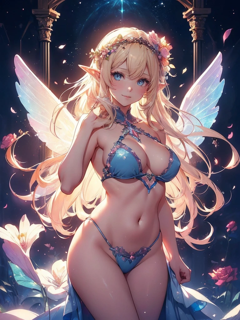 最high quality、1 beautiful woman,Angel ((cowboy shot ))、View from the front、美しい虹Farbeに輝く翼、Big angel wings、Wet、Beautiful groin、detailed groin、、Blushing、親しいsmile、Ecstasy、Beautiful thighs、Filled with roses、Lots of roses、Floral Throne、 Magnificent Fairy Throne、flower fractal fine art、Fill the screen with flowers、Bigger on the screen、Beautiful Eyes、、Fairy tale、Märchen Beautiful Eyes,High-definition depiction, Realistic, 8K, Unity, , light smile, Beautifully and vividly drawn, , Beautiful, beautiful, clear skin、sexly swim suit,比基尼 ,sexly 、Ecstasy、 Raise your arms behind your head, Romanticism,mosquito。 The most beautiful form of chaos, Mr..々Farbe, Intertwined flowers, P article,Magical gentle light,smile,sexy,image quality、masterpiece、Beautiful Face、Super beautiful woman((Big breasted 22 year old office lady、Bust 100,Beautiful long ironed hair、Blonde Hair、height: 165cm。、sexy、Esbian、high quality、、Visual Arts、最high quality、1 woman NP: Worst quality ,Flower fractal art、、Beautiful radiance,High-definition depiction, Realistic, 8K, Unity, , light smile, Beautifully and vividly drawn, , Beautiful, beautiful, clear skin、sexly ((swimwear 比基尼,))Countless rays of light pouring down, Swirling Light, , Raise one arm above your head, Intense light is emitted from the magic flower circle front of the girl. Romanticism,: The most beautiful form of chaos, Mr..々Farbe, Intertwined flowers, Particle,magical gentle light,smile,sexly,image quality、masterpiece、Beautiful Face、Super beautiful elf woman((Big breasted ,Beautiful 、sexly、Esbian、、high quality、Visual art、Written boundary depth、、elf Ears、、universe、Happy smile、、、elegant、ticker beautiful decorative、、magic、、Beautiful bed、A kind smile、wonderful、Fluttering petals、、Cultivate fantasy、、Mystery light Lots of flowers、、art、art,mystery,Ultra-high resolution,atmosphere 最high quality、