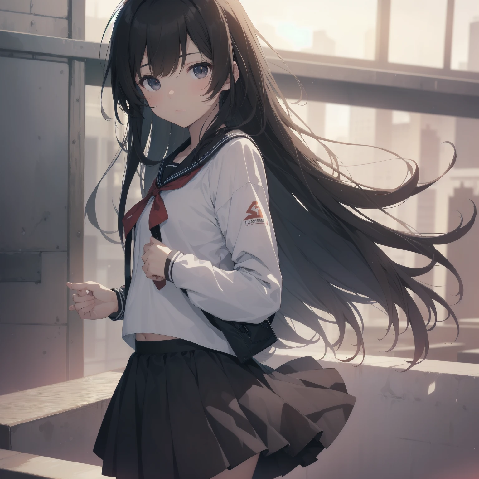ultra-absurdres-Top quality by artist God, ultra-detailed, high resolution, anime moe artstyle, best anime 8k konachan wallpaper, pixiv contest winner, pool:2810, perfect anatomy,break, 1girl, (Please draw a girl walking sleepily to school alone. )break,(Solo,little female, 13-year-old:1.3),Full limbs, complete fingers,a junior high school student, (very short hair), short cut, flat chest, , small butt, small black eyes, beautiful detailed eyes, well-proportioned iris and pupils, expressive eyes, highres detailed hair, soft expression, salor school_uniform, sailor collar, serahuku, bow, pleated skirt,(Detailed Lighting), (Detailed background), in the School commute route. break,super detailed skin, Best cinematic lighting powered by famous artist, 8k,beauty illustration,photoshop_(medium),very aesthetic,break,((artist:null_(nyanpyoun) )), artist:clamp ,artist:carnelian ,artist:kantoku ,

