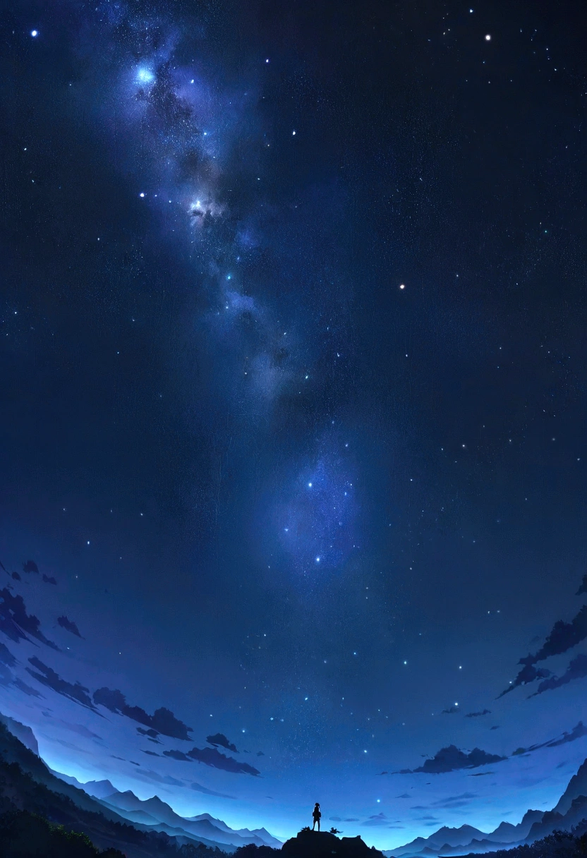 Beautiful starry sky anime style scene, Space Sky, anime art wallpaper 4k, anime art wallpaper 4k, Anime Art Wallpapers 8K, anime wallpaper 4k, anime wallpaper 4k, 4k anime wallpaper, Anime Sky, Awesome Wallpapers, Anime Background, Anime Background art、Man flying in the night sky、The night view below