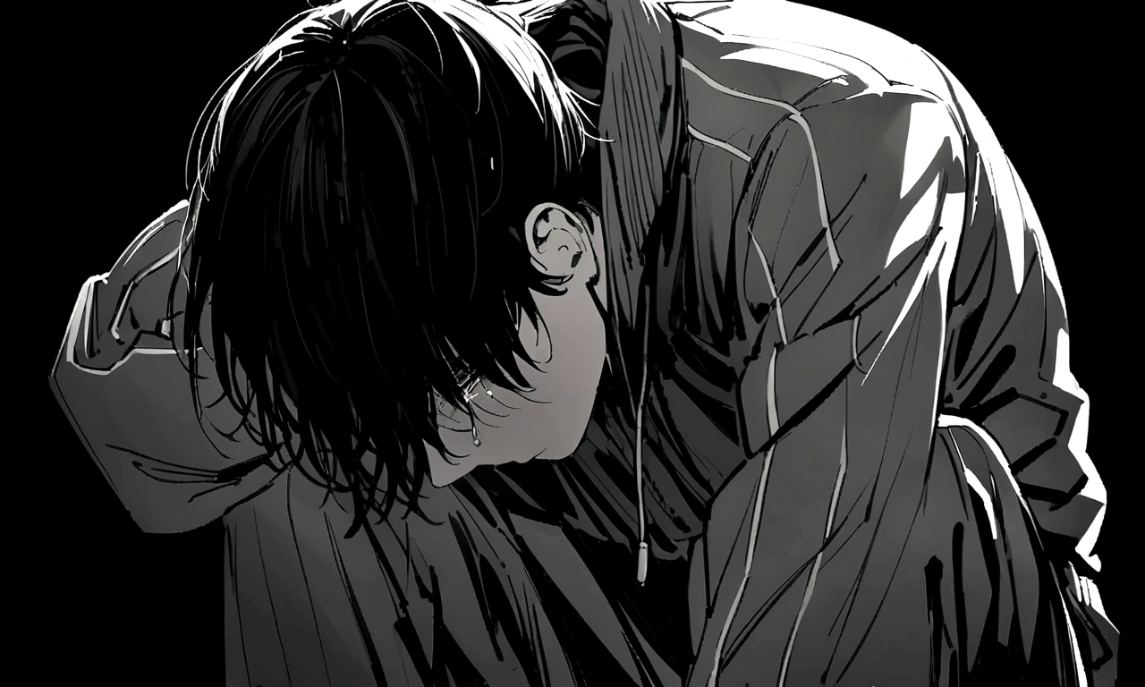 detailed expression, cry, Burst into tears, shed tears.