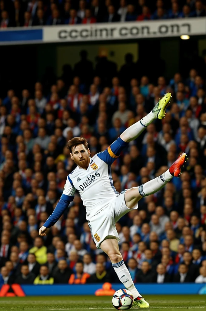 Messi kicking a ball