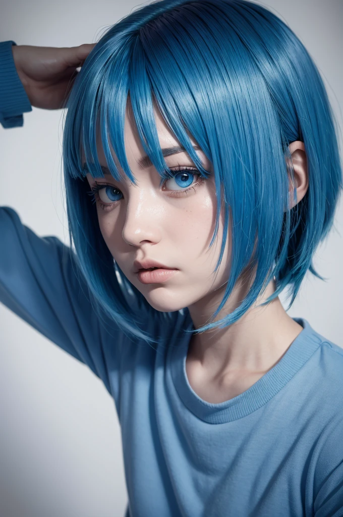 Inside Out , hair blue,disgust and anxiety 