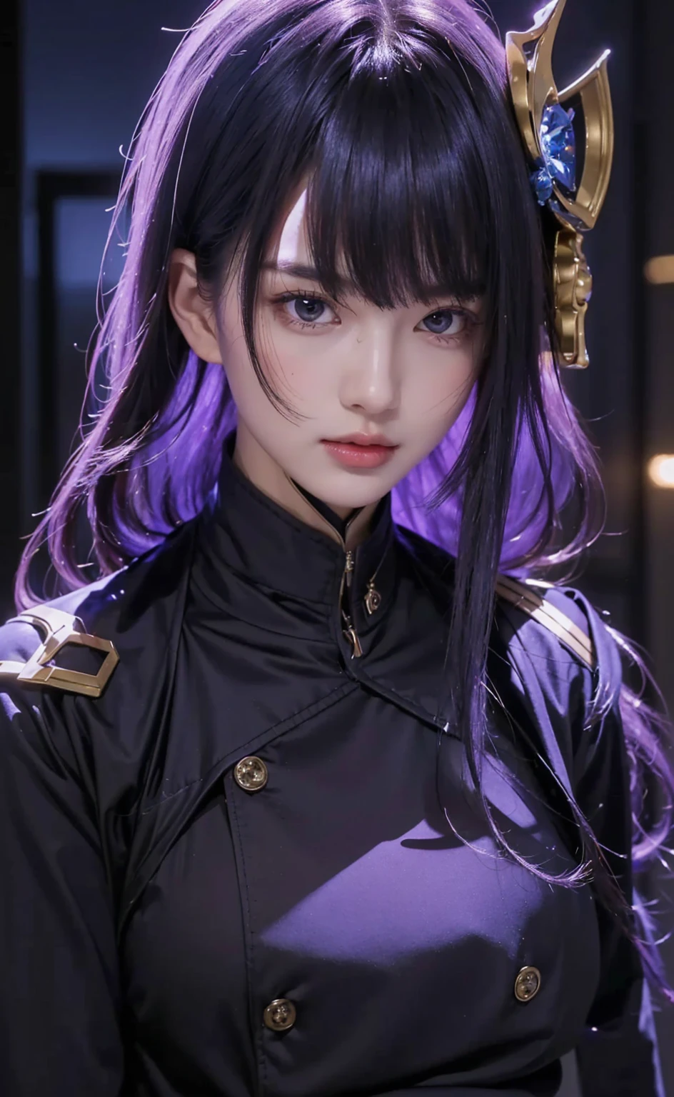 (Best quality, 8k, Masterpiece :1.3), upper bod y, Sharp focus :1.2, Beautiful woman with perfe ct figure, Highly detailed facial and skin textur e, Detailed eyes, Double eyelids, Interior view, :
erpect lighting, Glowing skin,