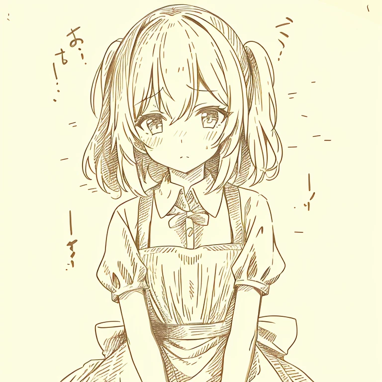 1 girl, blush, (wicked:0.6), shy, (masterpiece, Best quality:1.1), (sketch:1.1), paper, Looking at the viewer, upper body , detailed eyes , dress,