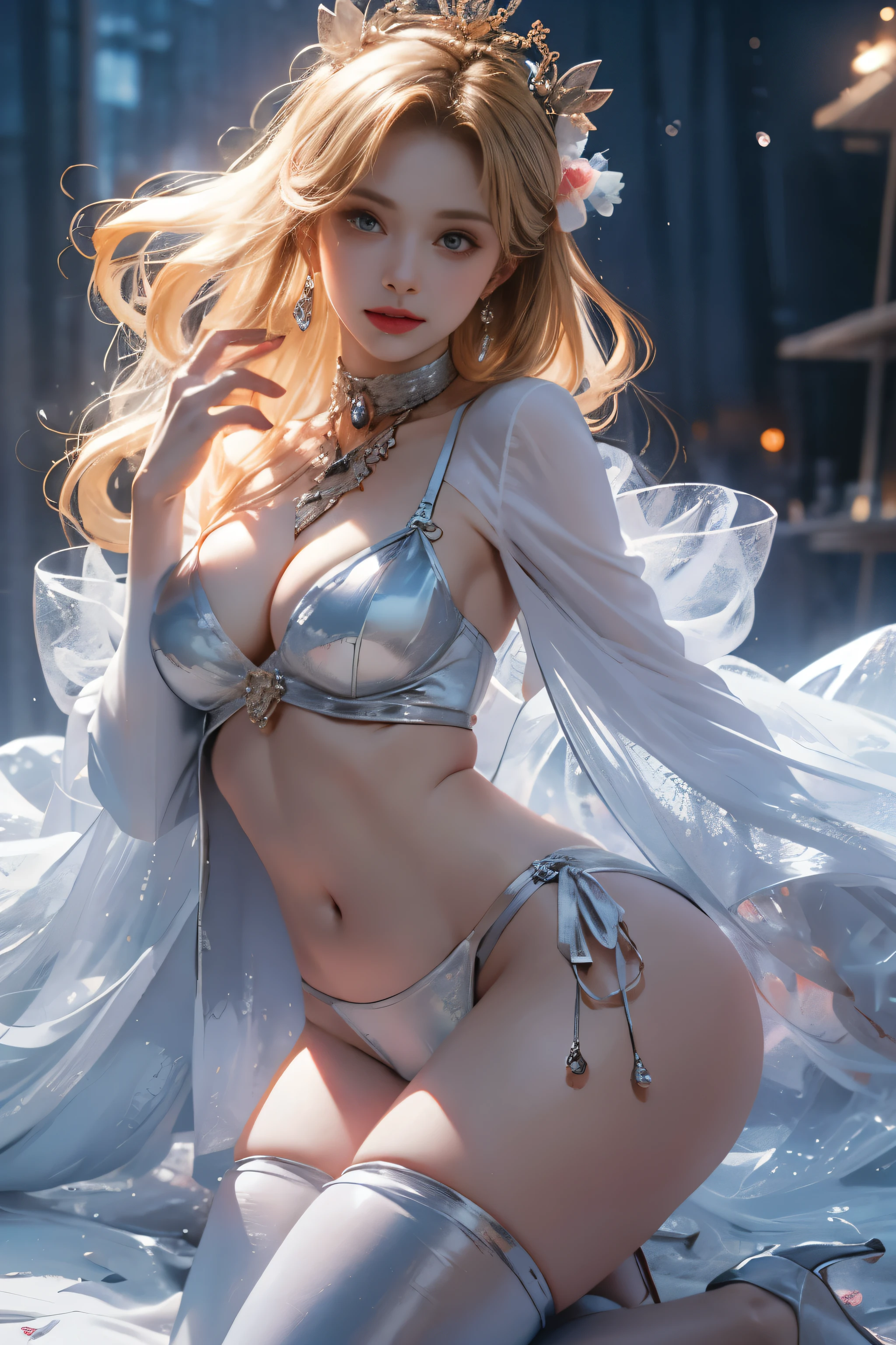 （8k extremely detaileded CG unit wallpaper），（Highest quality），（Best illustrations），（Best Shadow）， （detailed： 1.4）， 。.。.。.。.。.。.。.3d， んdebtdebt（High Dynamic Range）， Light Tracing， NVIDIA， Super Resolution， tered beneath the surface， PBR Textures， Post-processing， Anisotropy debtiltering， Depth of written boundary， Maximum sharpness and acutance， Multilayer Texture， Albedo and Specular Maps， Surface Shading， Accurate simulation of light-matter inteerfect balance， Octane Rendering， Two-tone lighting， wide aperture ， Low ISO，White balance，Rule of Thirds，8K RAW，intricate-detailed， Delicate pattern， Deep Shadow， masterpiece， real， Roughness， Surreal， Photographed with Canon EOS R5， 50mm lens， debt/2.8， Sharp debtocus， Smoothing， Roughness， Real Life， Photorealistic， Cinematography， 8K Ultra HD，In the flower field，Blue debtlower Girl，1 Girl，solo，Europe，Beautiful Bride，Light Smile，Highly detaileded blonde hair，Mature Woman，Sk Gossamer Veil，Sky bluht cloak，Sky blue gossamer coat，Sky blue thirt，Sky blue lace underwear，Sky Blue Lace，Sky Blue Gossamer Gloves，choker，EarringsSmall items，Headdress，Hand decoration，Leg decoration，High heels，Huge breasts，Large Breasts，Big Breasts，Bust，Big Breastsbreasts， breasts，Exposed breastst，Naked butt，Big be Belly，Belly buttont body，Sweaty boy skin，