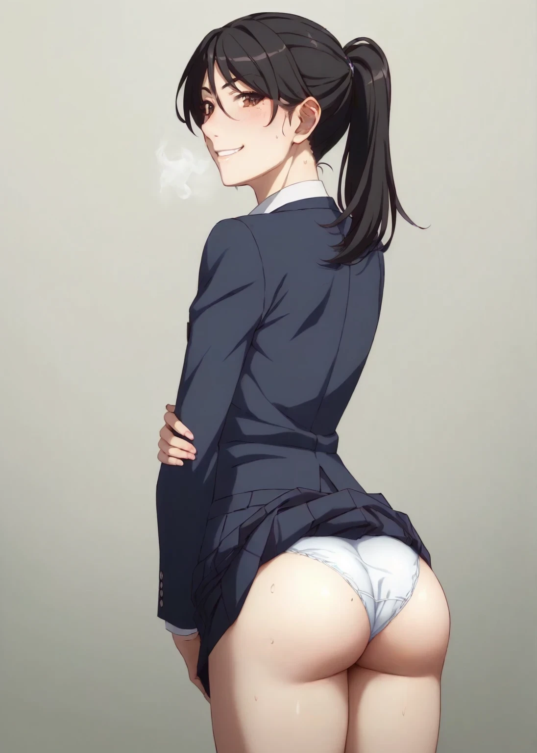 put a cigarette in your mouth、Anime girls wearing skirts, Enchanting anime girl, Smooth anime CG art, a Surreal ビジネススーツ, Beautiful Anime女の子, Realistic office lady, Surreal , Beautiful Anime, Naughty anime style, Anime Best Girl, By Kentaro Miura, | Anime with attention to detail, Teasing Smile