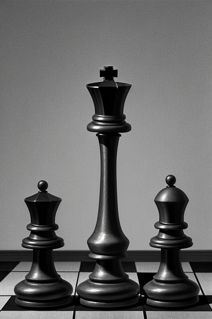 Chiaroscuro drawing of a chess piece
