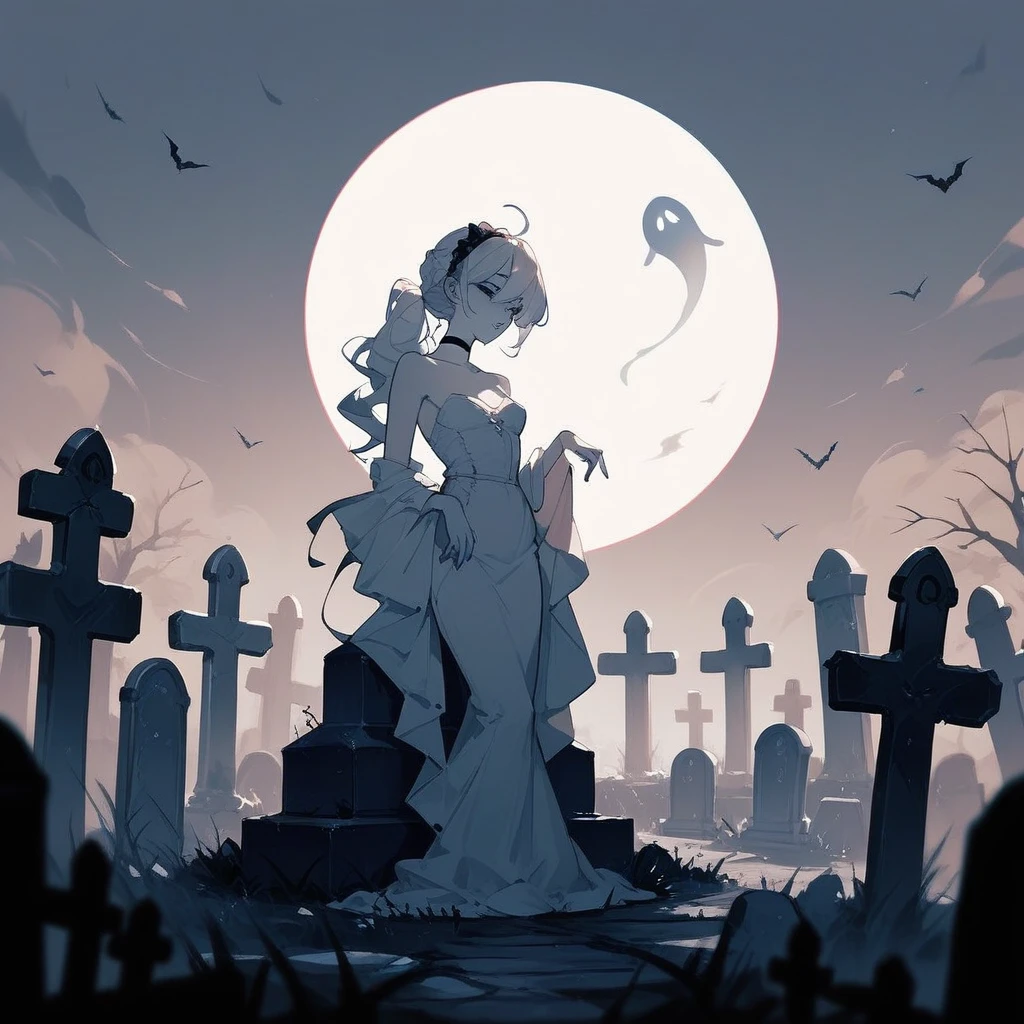 Ghosts in a Graveyard in, 2d illustration art style(score_9,score_8_up,score_7_up,score_6_up,score_5_up,score_4_up)
