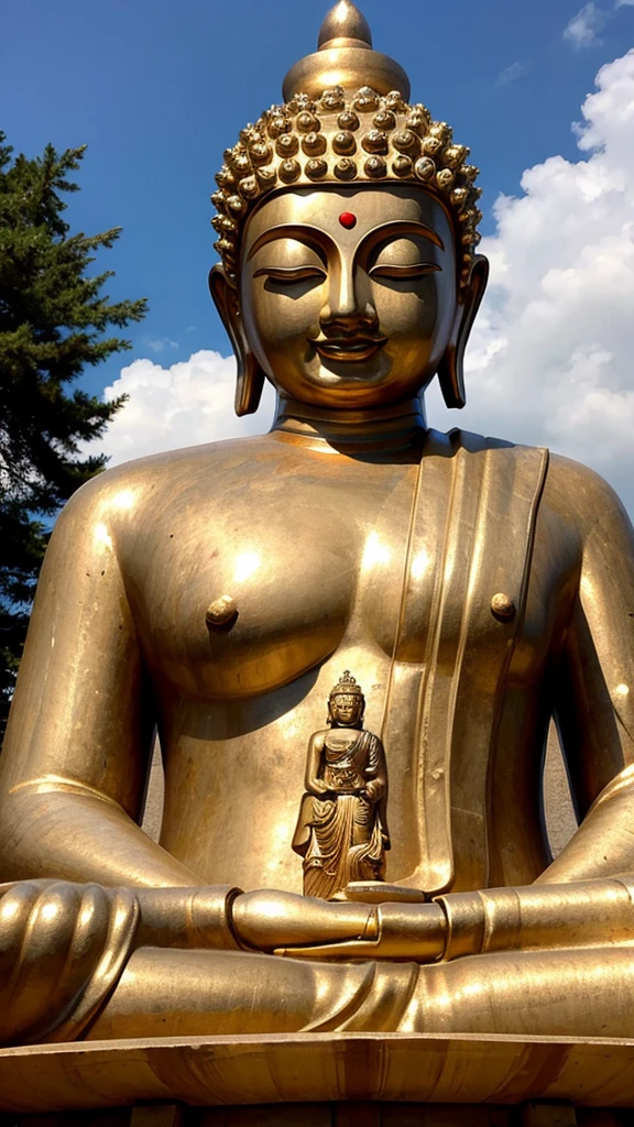 Leshan Giant Buddha，Imposing presence，Realism，Aerial shot，front light