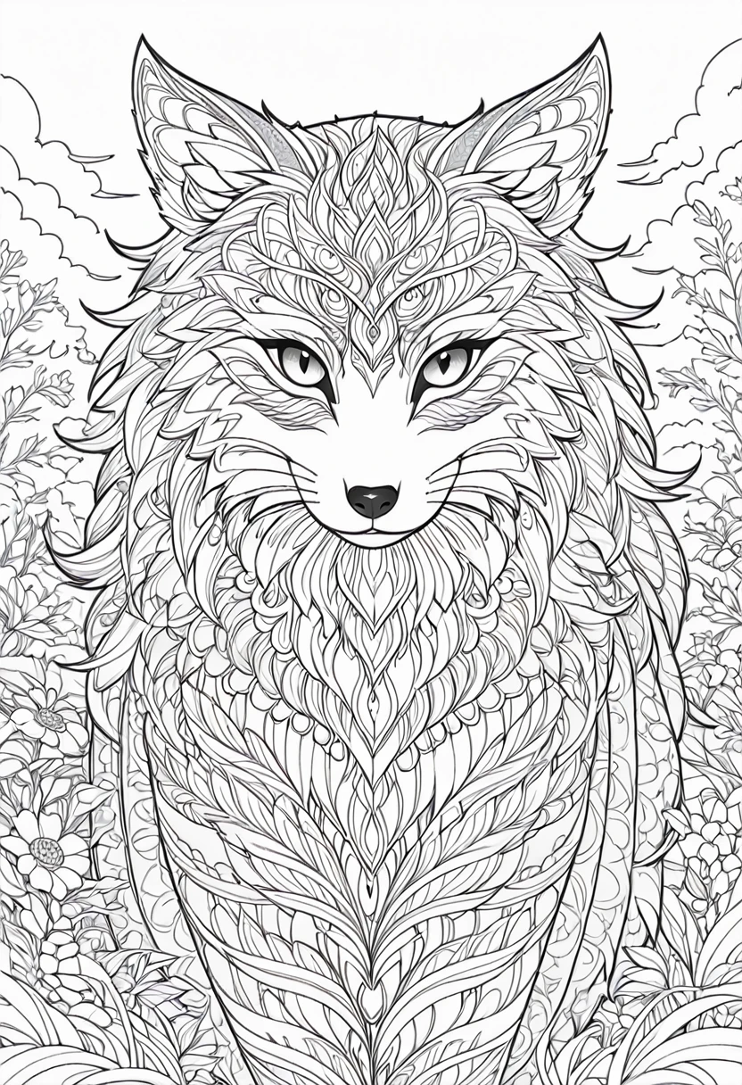 complete image within a margin around the image, leave indentation margin on a coloring page with a random animal coloring in black and white, Coloring book outline, Detailed line art, clean coloring book page, stylized lines, art outline, detailed drawing in 4k, line art coloring page, detailed art, hyper Detailed line art, detailed digital drawing, Coloring Pages, coloring pages, extremely fine linear ink iamgen when centered