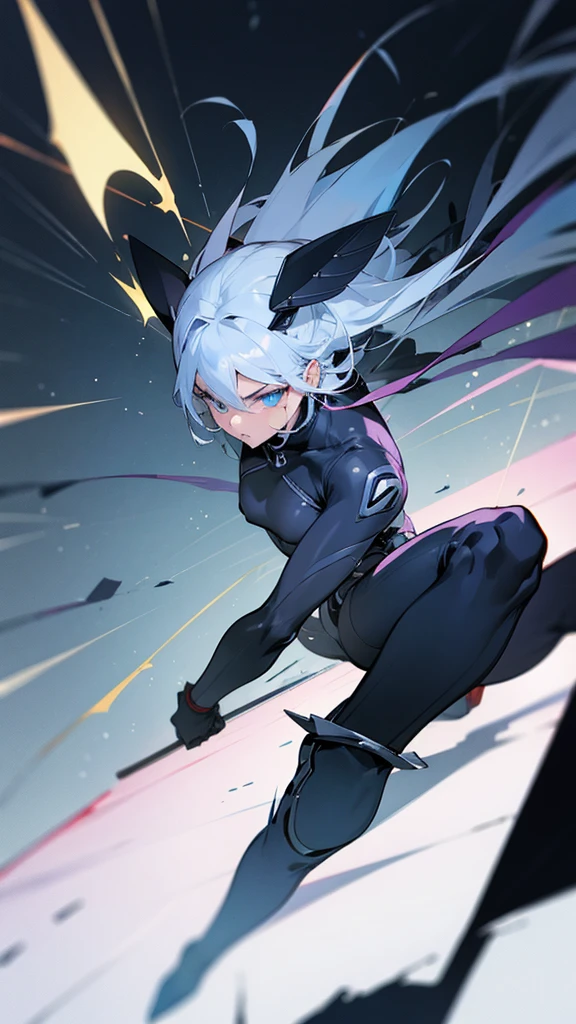 HD, 8k resolution, REVEALED: A Fighting Girl of Epic Proportions,
(A girl clad in white hair and black cape,),
(Emblematic of power and determination,),
(Her face lined with grit and focus,),
(Eyes serious, closed mouth,),
(Casually poised in Bruce Lee stance,),
(Tactical pants concealing every curve,),
(Black hood, black lines tracing her eyes,),
(Stealthy black polar diver attire,),
(Particles engulfing the scene in battle's fiery embrace.)
Through the lens of our camera, we unve