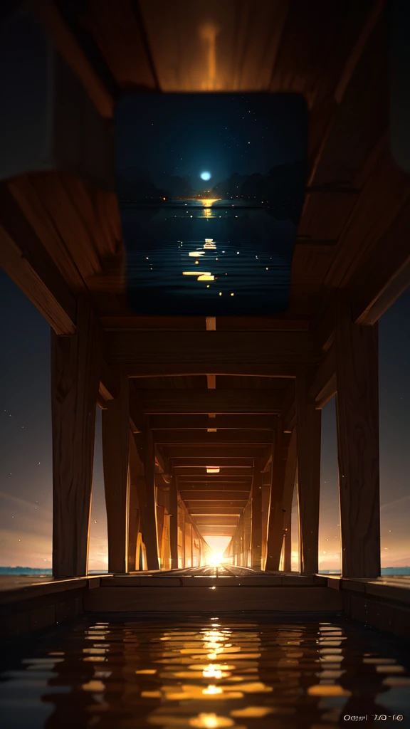 wallpaper, summer pond, pond, Wooden bridge, Afternoon Sunshine, pond background, Depth of Field, Hot weather, High-resolution details, Wet watermark, Ultra Detail, , Surrealism, Soft Light, Deep field focus bokeh, Ray Tracing, diffusion (Ultra-fine glass reflection) and Surrealism. --v6