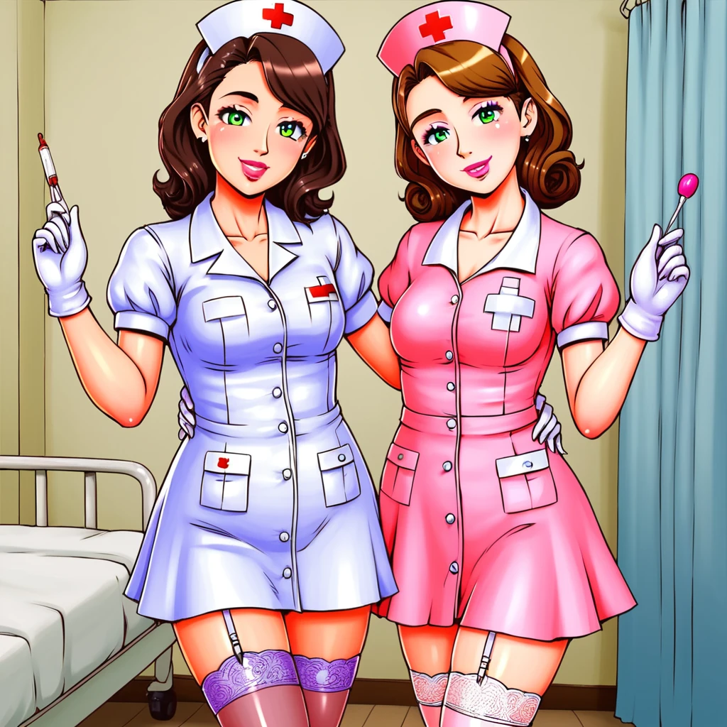 slutty floozy 1girl , solo, whore floozy sleazy lacivious nurse lingerie using pantyhoose, nurse cap, low pink wear, ((low ping legwear, zettai ryouiki)), white gloves,lingerie, green eyes, drooping eyes, pink lips, smile, standing, ((hospital room)), sharp outline, short sleeves, young female, 18 years old, best quality, masterpiece painted by ilya kuvshinov, gaston bussiere, craig mullins, hajime sorayama alphonse mucha, artstation, Despite the provocative elements, the image remains tasteful, focusing on artistic expression and contrasting gothic horror vibes with vibrant paint splatters. The final product is a highly detailed, stylized oil photo, masterfully created with HDR technology and 8k resolution.
