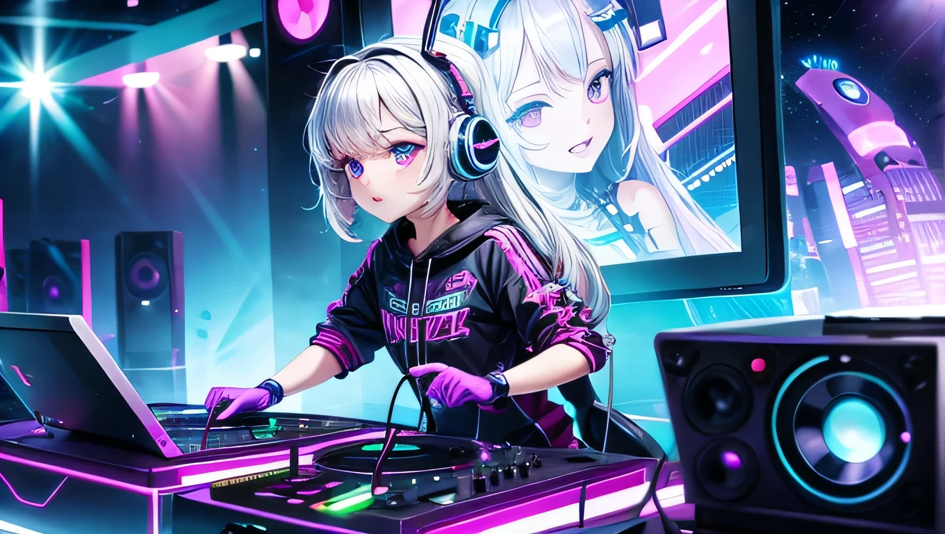 Futuristic dj girl party