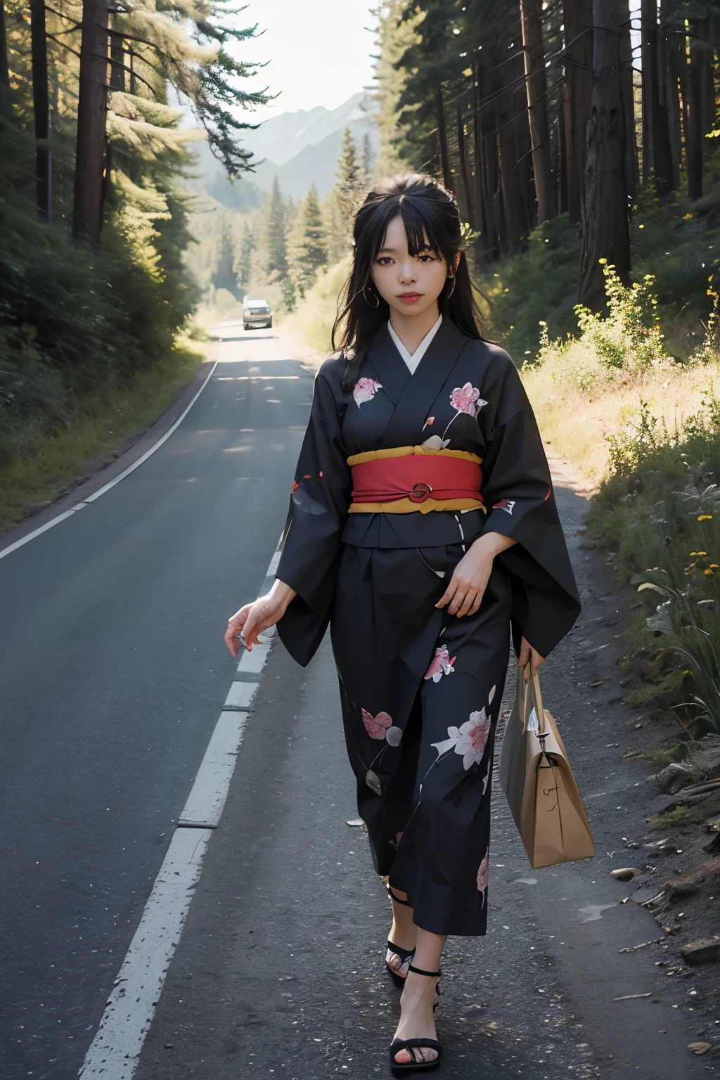 Beautiful,Junko Ishihara,Over Amagi,Prostitute,or period,Years falls,Flame of Love,Disheveled Japanese clothing,In the mountains,The twists and turns of the deep mountains,Flames of Passion,Mature women in their thirties,A devoted beauty,Disheveled Hair,Disheveled outfit,A half-crazed woman obsessed with love,Disheveled, thin kimono,thin yukata,A distraught yukata wearer,Female Artist,Narrow eyes,Single-minded gaze,Simple string belt,or period,Dark mountain path,Crossing the mountain pass,Unpaved mountain roads,On the road through the dark forest,Unpaved road,promenade,Mountain trail,Dirt Road,登Mountain trail,When the road wasn't paved yet,Old mountain path,ground road,carriage,rickshaw,She's wearing light clothing and her chest is exposed.,Beautiful Mature Woman,Her chest is open, exposing her beautiful nipples.,A narrow, winding road leading uphill,Mountain path where you can see the bare ground,A lightly dressed kimono that is slightly disheveled,Road in the Middle Ages,No cars, only horses and rickshaws,A narrow road just wide enough for one person to pass through々A path through a dark mountain forest covered with snow,Ninety-nine percent off,Steep dirt road,Dirt-stained area around the feet,Climbing dangerous mountain trails,Animal trail,Unpaved road,Paths for wild boars, etc.,Extremely small and flat chest,Beautiful nipples,The face of a virtuous angel with many good experiences,