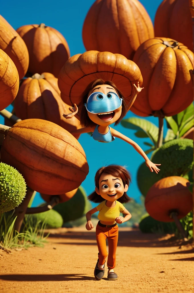 tamarind walking happy Pixar style