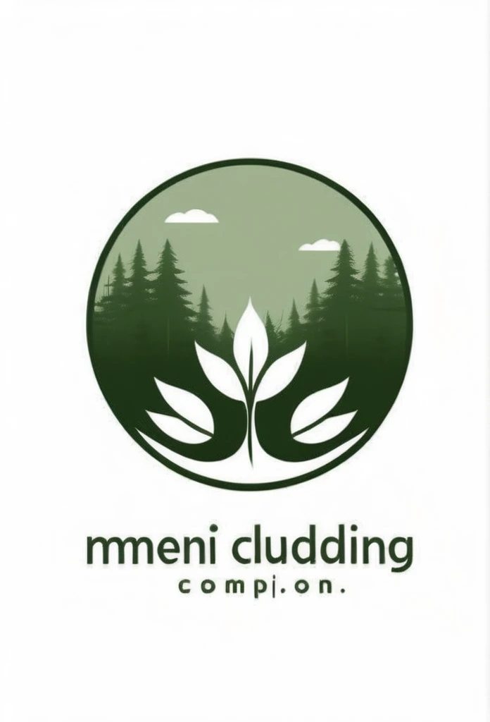 The company logo color is moss green, a lush forest、nature、forest、Healing、peace of mind、A logo of cuddling. A very cool design. Chic and modern design. Monotone. The background is pure white.