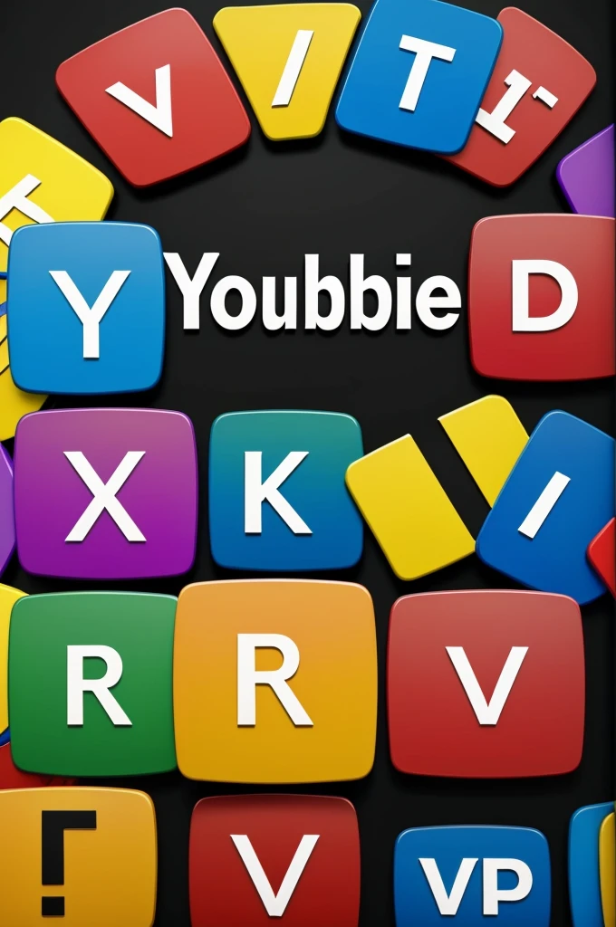 Create me a logo for my YouTube channel. The name of the channel is called Víctor random. I want the logo colorful with the merged letters v and r. I want the YouTube button and a text below that says subscribe to my channel.