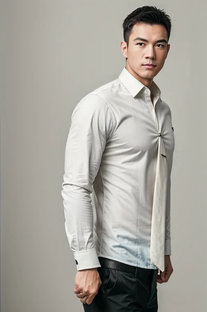 1man,
a 30 y.o muscular male wearing long-sleeve white shirt and tie, wearing leather shoes, full body,
soft lighting,
masterpiece, best quality, 8k uhd, dslr, film grain, Fujifilm XT3 photorealistic painting art by midjourney and greg rutkowski