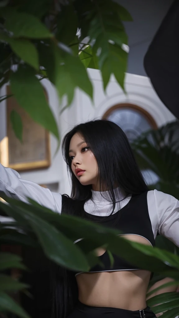 Jennie with breasts and tight dress