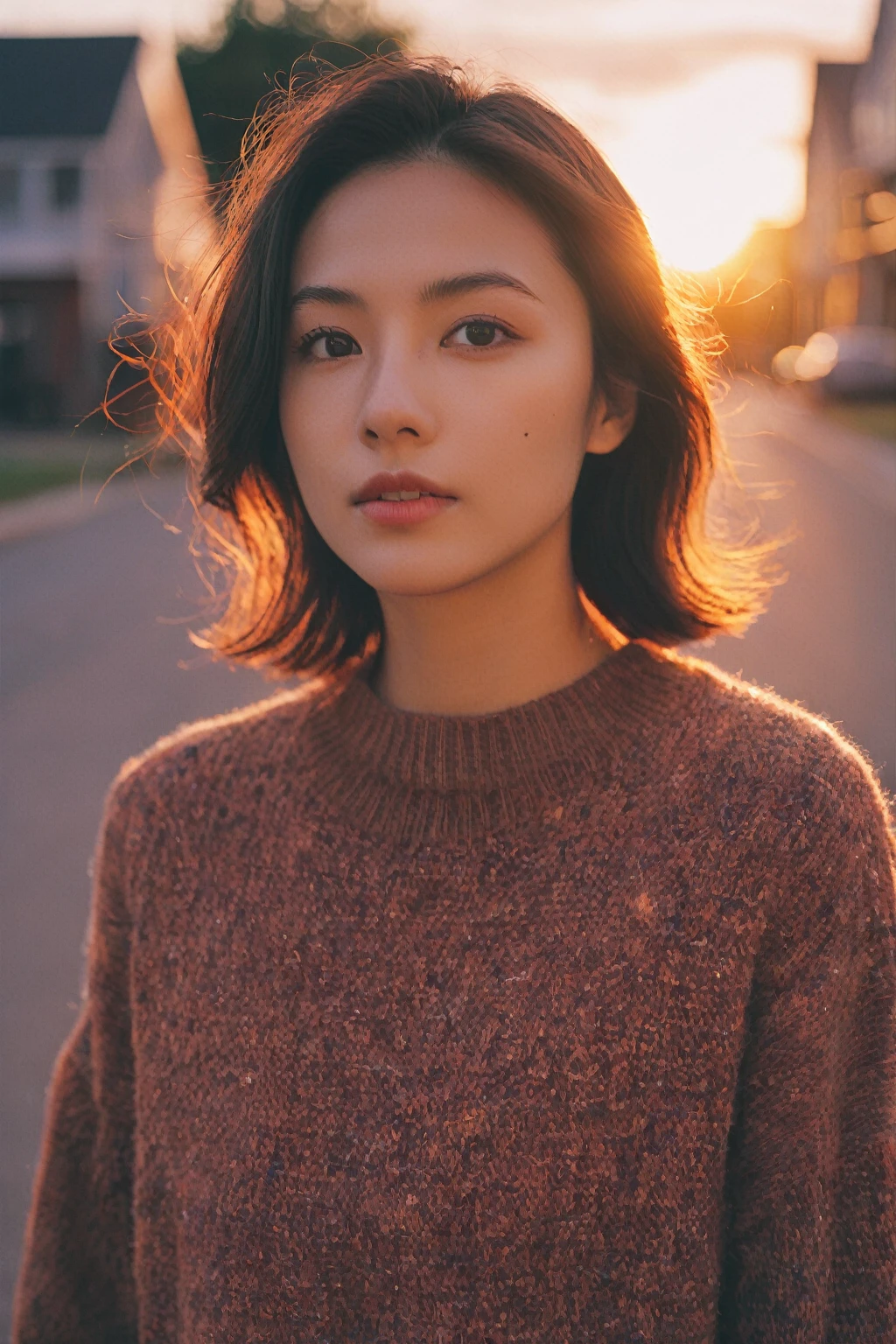 xxmixgirl, 1girl sunset detailed, surreal dramatic lighting shadow (lofi, analog, kodak film) by Brandon Woelfel Ryan McGinley