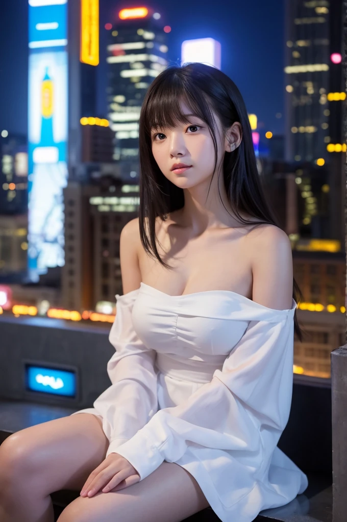 Nikon RAW Photos,8k yen,Fujifilm XT3,masterpiece, highest quality, Realistic, photoRealistic,Super detailed,One girl,alone,
Close-up portrait,
Diamond Stud Earrings, long, straight black hair, Hazel Eyes, Serious expression, Black blazer ,White shirt, White blouse, Standing against the backdrop of the night city skyline ,
Ayaka 1,