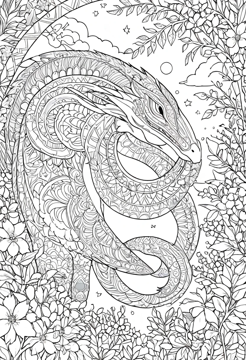 complete image within a margin around the image, leave indentation margin on a coloring page with a random animal coloring in black and white, Coloring book outline, Detailed line art, clean coloring book page, stylized lines, art outline, detailed drawing in 4k, line art coloring page, detailed art, hyper Detailed line art, detailed digital drawing, Coloring Pages, coloring pages, extremely fine linear ink iamgen when centered