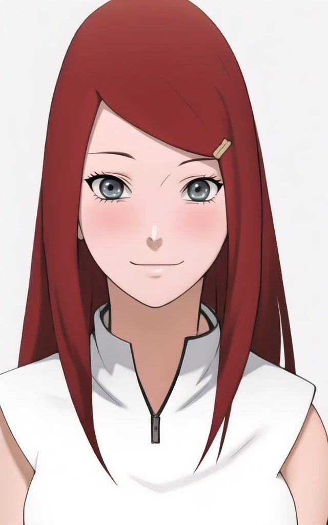 full body, uzumaki kushina, Kushina Uzumaki, masterpiece, high quality, UHD Quality, 4k Quality, perfect, perfection, perfect all,
long red hair, hair ornament, swept bangs, gray eyes, hairclip, perfect face, perfect body, perfect hair, expressive eyes, Soft smile, perfect waist, blushing, naked