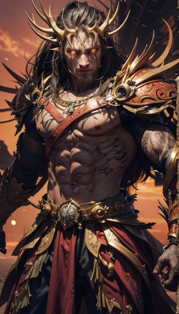 Sculpture design，Figures，GK model，The whole body of the character，Handsome demon，satan，sexy for，Stroke the chest，Wings，Handsome，Expose muscles，base，Wu Yifan，Handsome cybernetic boy looking at camera lingerie detailed muscular reality masterpiece，musculous