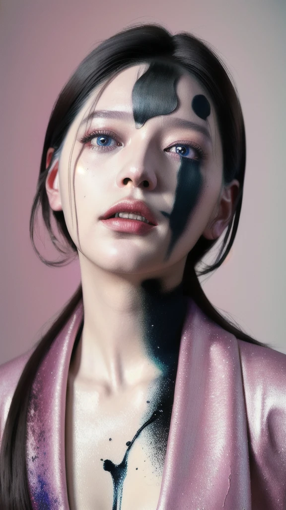 Android Beauty, Powerful paintings inspired by Francis Bacon, Ultra-realistic surrealism, Hyperrealism, fear, art, hyper real painting, Realistic illustration painting, カラフルなHyperrealism, Hyper-realistic digital art