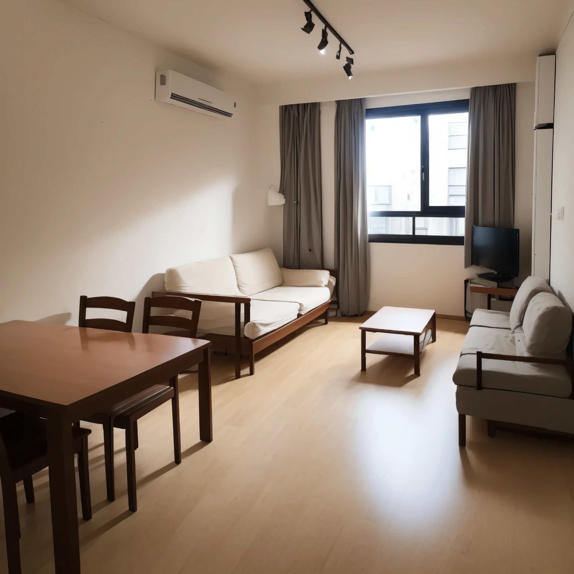 One-room apartment for single people。Apartment Room。Availability。Flooring。It&#39;s a room with white walls.。The room is bright and bright.、Natural light comes in through the windows。