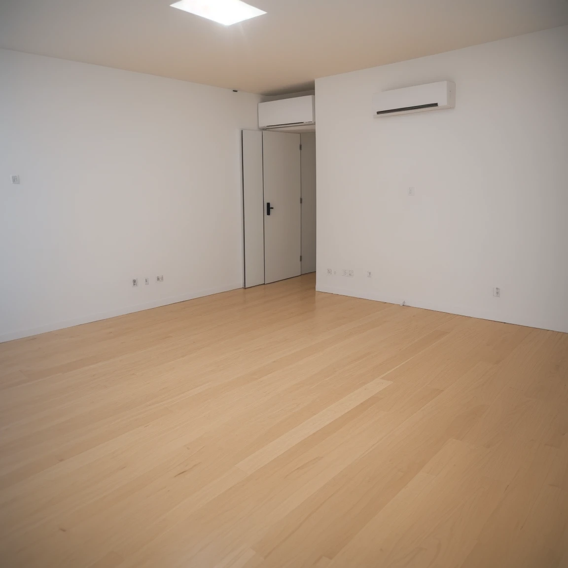 Minimalist and modern empty room。One-room apartment for single people。Apartment Room。Availability。Flooring。It's a room with white walls.。The room is bright and bright.、Natural light comes in through the windows。