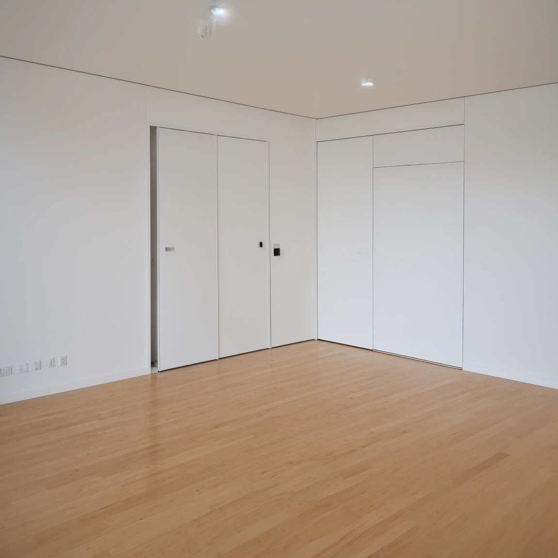 Minimalist and modern empty room。One-room apartment for single people。Apartment Room。Availability。Flooring。It&#39;s a room with white walls.。The room is bright and bright.、Natural light comes in through the windows。