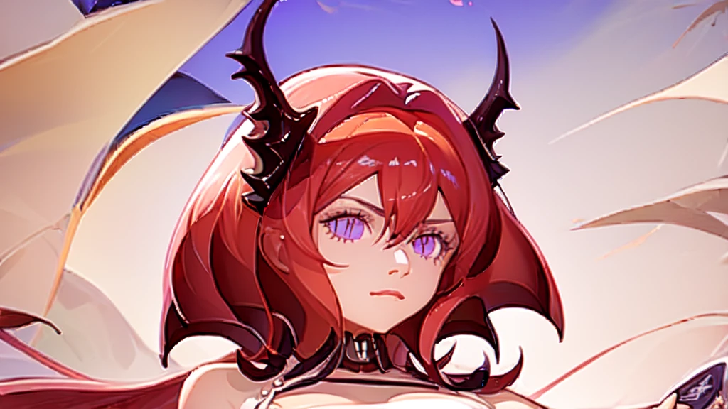 best quality, masterpiece, highres, solo, (surtr_arknights:1.10), looking_at_viewer, 13,wearing swimsuit, black panties, white bra, in the beach, 