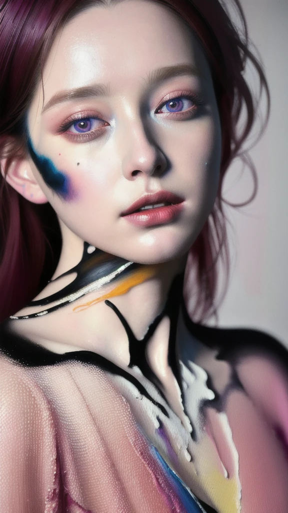 Android Beauty, Powerful paintings inspired by Francis Bacon, Ultra-realistic surrealism, Hyperrealism, fear, art, hyper real painting, Realistic illustration painting, カラフルなHyperrealism, Hyper-realistic digital art