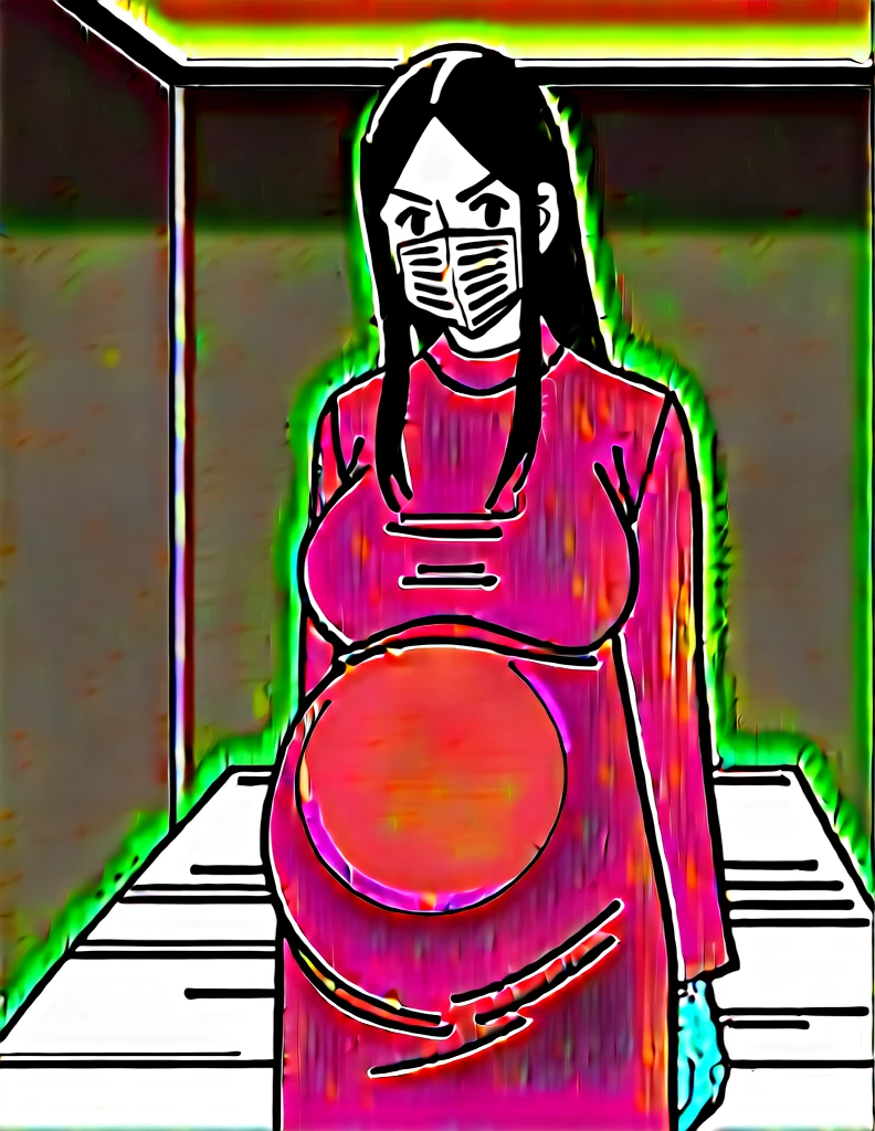 score_9, score_8_up, score_7_up, source_anime, kasuganoray, pale skin, long hair, shy eyes, highest quality, masterpiece, big breasts, surgical mask, surgical cap, long sleeve maternity dress, seamless,
1 girl, pregnant, solo, rubber gloves, frown, standing, in one hospital, hospital bed,