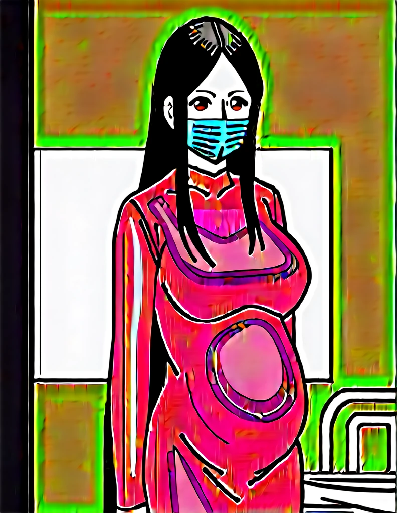 score_9, score_8_up, score_7_up, source_anime, kasuganoray, pale skin, long hair, shy eyes, highest quality, masterpiece, big breasts, surgical mask, surgical cap, long sleeve maternity dress, seamless,
1 girl, pregnant, solo, rubber gloves, frown, standing, in one hospital, hospital bed,