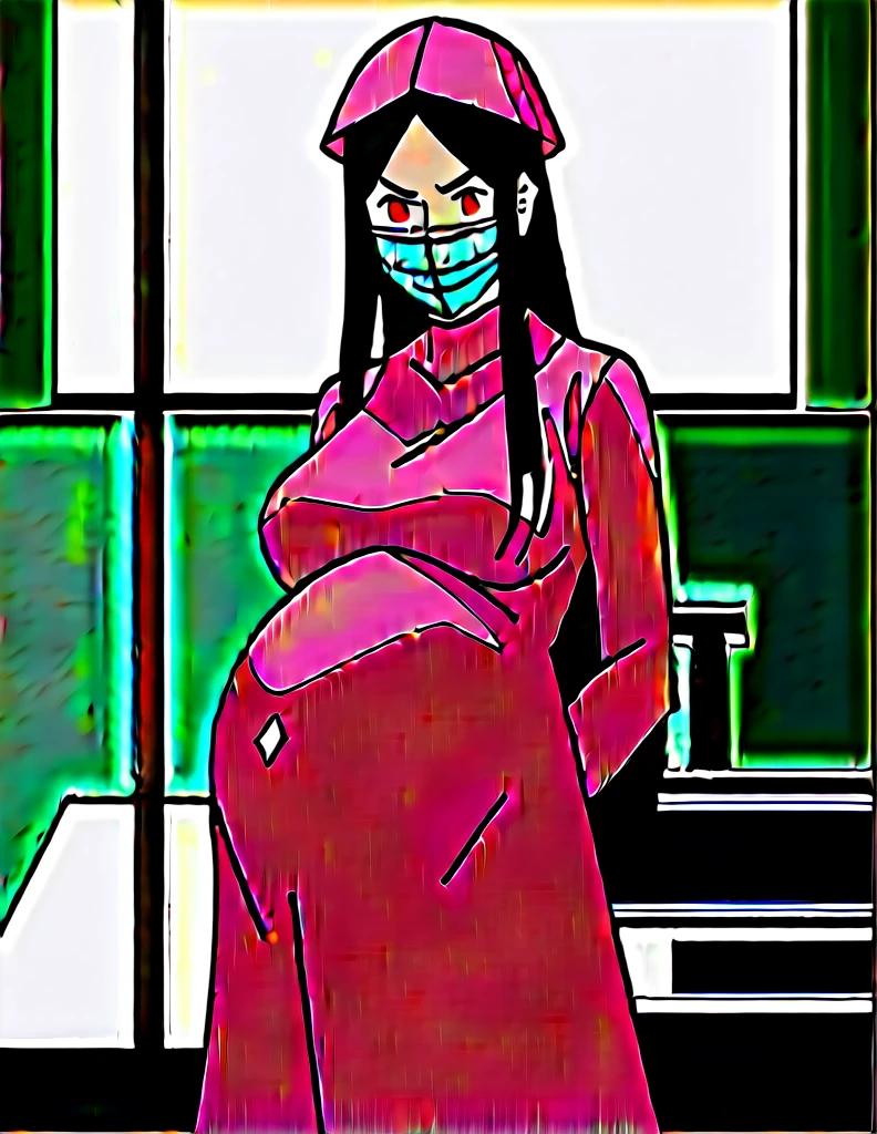 score_9, score_8_up, score_7_up, source_anime, kasuganoray, pale skin, long hair, shy eyes, highest quality, masterpiece, big breasts, surgical mask, surgical cap, long sleeve maternity dress, seamless,
1 girl, pregnant, solo, rubber gloves, frown, standing, in one hospital, hospital bed,