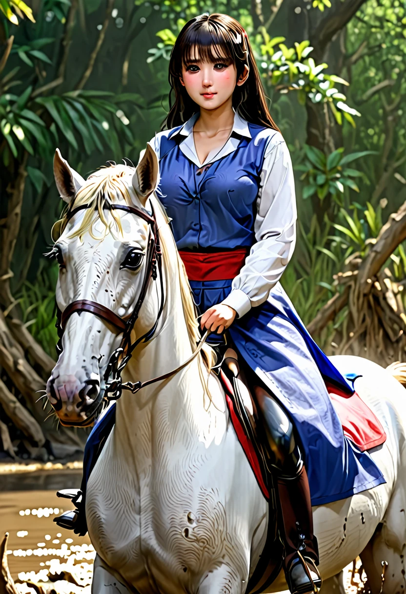 (((masterpiece))),(((Highest quality))),((Tabletop:1.4, Highest quality)), (Realな写真:1.4),
((1 cute girl knight)),rodeo,
(超High resolution:1.2),, wonderful, Very detailed CG Unity 8k wallpaper, Very detailed, High resolution,fat horse ridden by japanese girl,Chubby,Plump,Double,Red, white and blue outfit,Soaking in the swamp,Mud Splash,
Soft Light, Beautiful detailed girl, Droopy eyes,Very detailedな目と顔, Beautiful and exquisite nose, Beautiful and exquisite, horse ridden by a girl can't stand up because its drowned in the sticky muddy pitfall:10.0 ,Displeased face:4.0,Real,Stir,Anatomically correct,action horse riding scene while struggle fighting
