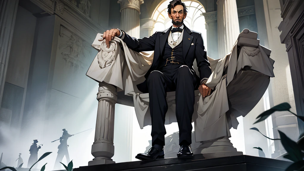 President Abraham Lincoln, full body view, style hq.