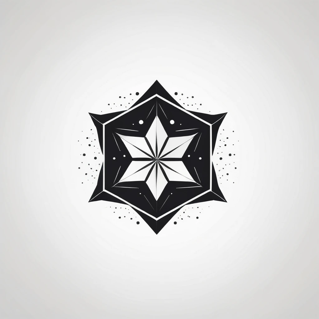 STARS logo design. with a geometric style, flat, without color gradations, with neat shapes in black and white, monochrome